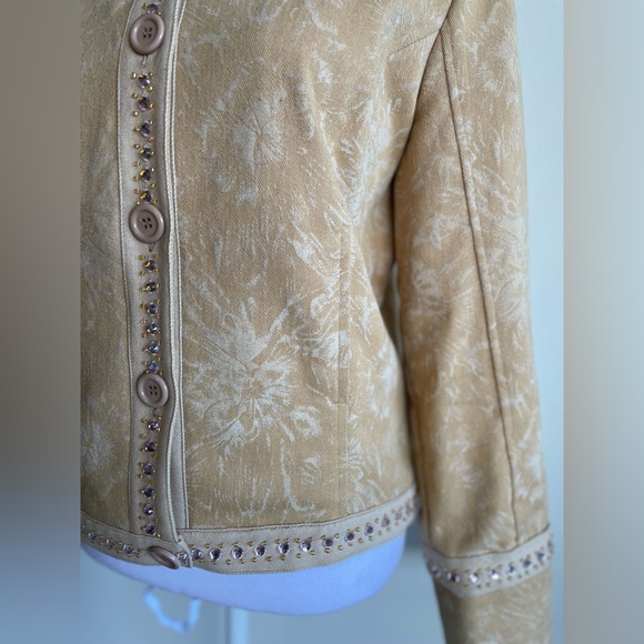 CHRISTINE PHILLIPË L’IMAGE RHINESTONE EMBELLISHED BUTTON FR COLLARED JACKET SZ 6 - Picture 9 of 12